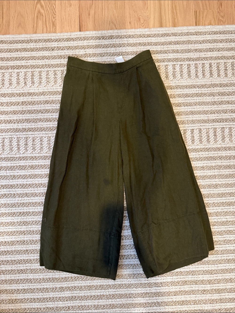 Banana Republic Olive Green Wide-Leg Crop Pants